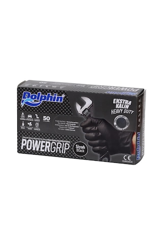 Powergrıp Pudrasız Siyah Nitril Eldiven Xl Ekstra Kalın - 50 Adet
