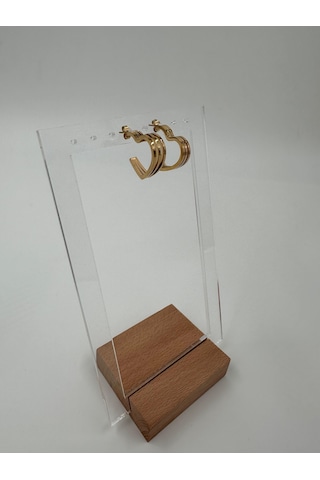 Xbaby 3 Lü Kalp Halka Gold Küpe Çok Renkli