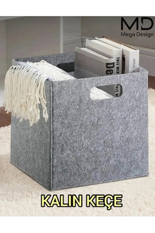 Mega Design Kalın Keçe Organizer Dolap Içi Düzenleyici 30 X 30 X 30 Cm Keçe Gri 30 X 30 Tr Diğer