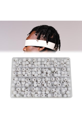 Suntek 240x Midilli Boncuk Kiti Saç Boncukları Dıy Örgü Beyaz Beyaz