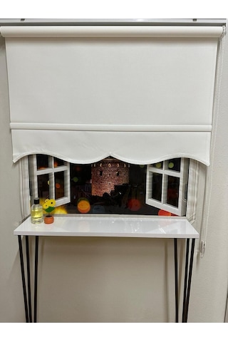 Mat Beyaz Dilimli Stor Perde Beyaz