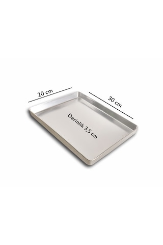 5 Adet - Tek Kullanımlık Alüminyum Tepsi - 20x30x3,5 Cm 105 Gr Gri