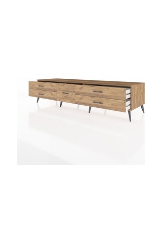 Kronos Tv Ünitesi 5 Çekmeceli 220x59x51 Çam-aytaşı/çam Aytası/atlas Çam - Atlas Çam