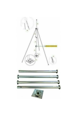 İstabreeze Direk Seti 4 Metre - Rüzgar Türbini İçin 15 Kg Taşıma Kapasiteli