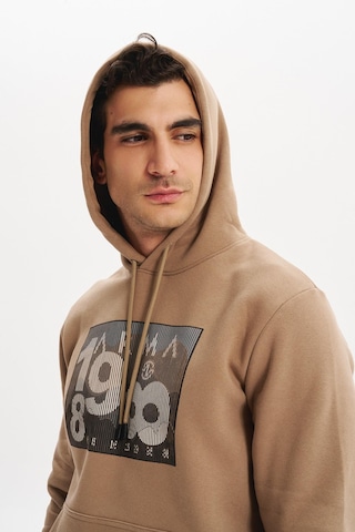 AR-MA Arma Erkek Kapüşonlu Kanguru Cepli 3 İplik Baskılı Şardonlu Regular Fit Sweatshirt K30254628702 Gri