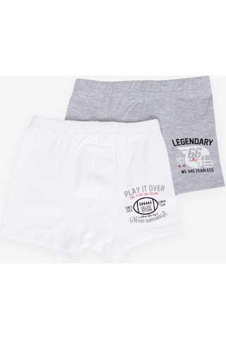 Katamino Breeze Erkek Çocuk Boxer 2 Li Slogan Temalı Yazı Baskılı 1-13 Yaş, Karışık Renk-karışık Renk Çok Renkli