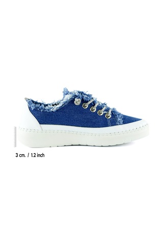 Erkan Saçmacı Vanessa Mavi Denim Taşlı Sneaker Mavi