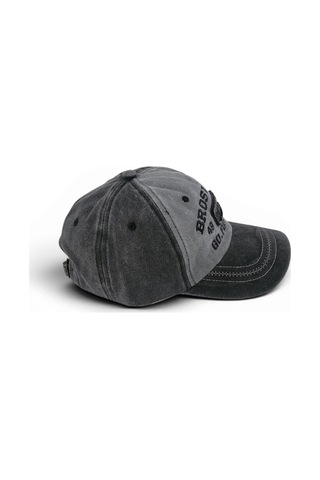 Hedea Unisex Vintage Eskitme Beyzbol Şapkası Brosville Nakışlı Ayarlanabilir Siyah Gri Pamuklu Cap Çok Renkli