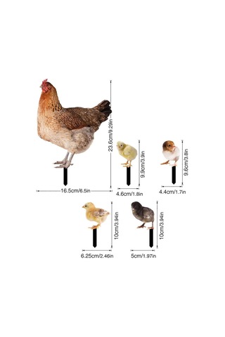 Suofeng Bahçe Dekorasyonu Piliç Şekilli Akrilik Toprak Takımı - Dış Mekan Bahçe Zemin Süs Yklu076