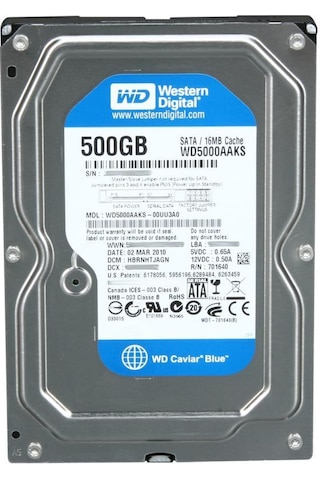 WD Blue WD5000AAKS 500 GB 3.5" 7200 RPM SATA 3 HDD