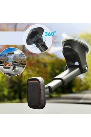 Telefon Tutacağı 360 Uzayan Vantuzlu Güçlü Mıknatıslı Araba Telefon Tutucu Araç İçi Tutacak Üniversal 1 Adet