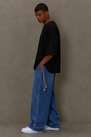 Tarz Cool Erkek Oversize Keten Görünümlü Basic Tişört Salaş Kesim Bisiklet Yaka Günlük Streetwear T-shirt Siyah