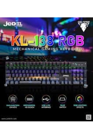 Jedel-gaming Kl-138 Blue Switch Mekanik Rgb Efekli Işıklı Oyuncu Klavye Q Tr Diğer