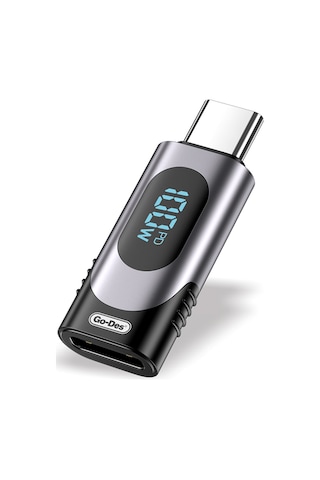 Go Des Gd-ct072 Type-c To Type-c Dijital Led Göstergeli Hızlı Şarj Adaptörü 100w