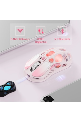 Gravastar Mercury M1 Pro Rgb 26.000 Dpı Optik Gaming Mouse, Kablosuz, Magnezyum Alaşımlı, Programlan M1 Pro