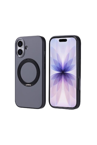 Nourthkiingdom Apple Uyumlu iPhone 17 Kılıf M-safe Şarj Özellikli Standlı Nrtk Proton Silikon Kapak - Gri Gri