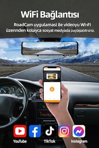 2k 1296p Wdr Wifi 135 Geniş Açı Lens Araç Kamerası