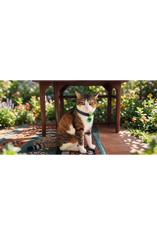 Jadda El Yapimi Deri Kedi Tasmasi Zilli Deri Kolay Açilan Klips Tokali Yeşil