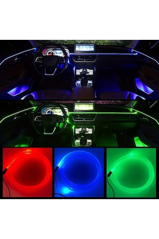 Turcoshop11 3 Metre Usb Araç İçi Rgb Led Şerit Işık 7 Renk Ortam Aydınlatma