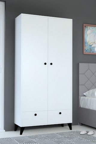 Atlanta 2çekmeceli Genç Odası Dolabı Beyaz