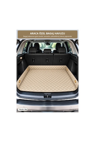 Renault Kangoo 2013-2023 Uyumlu 8d Tek Katmanlı Paspas + Bagaj Havuzu Seti Bej