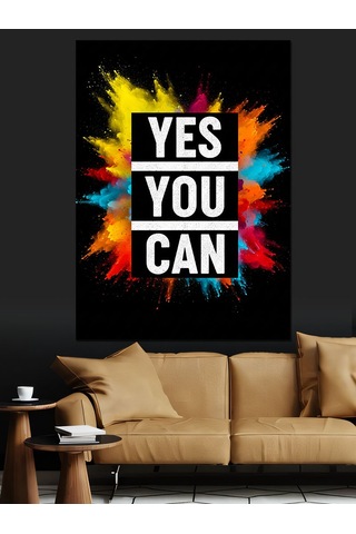 Ahşap Tablo Evet Yapabilirsin Motivasyon Yazısı