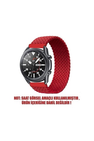 Honor 2 42mm İçin Kordon, Small Size, 135mm Braided Solo Loop Band Kırmızı Honor 2 42mm İle Uyumlu Kordon - Kırmızı