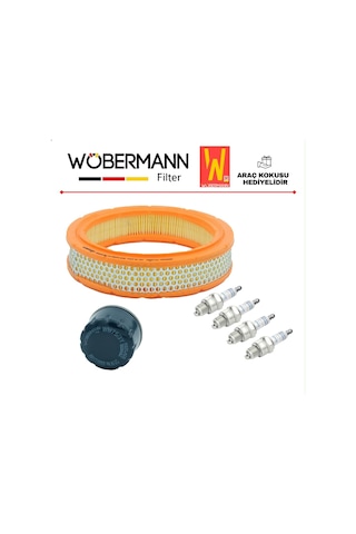 Wöbermann Renault 9 11 19 R9 R11 R19 1.4 Karbüratörlü Periyodik Filtre Bakım Seti Hava+yağ+bosch Buji