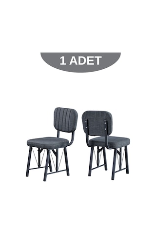 Elfin Mutfak Sandalyesi Yemek Odası Bahçe Balkon Otel Restoran Kafe Sandalyesi - 1 Adet - Antrasit Antrasit