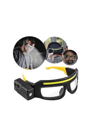 Powermaster Pm-37843 İndüksiyonlu Koruyucu Gözlük Ve Kafa Lambası Şarjlı Çift Led'li