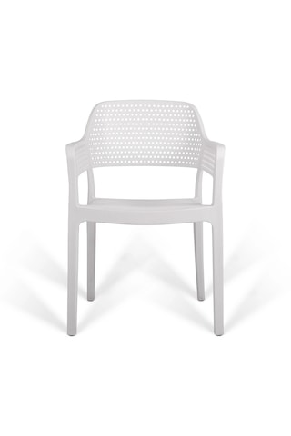 Hawaii Kollu Kafe Ve Balkon Sandalyesi 2'li Beyaz