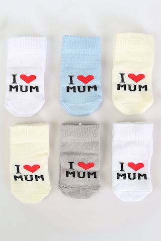 Pamuklu 6'lı Yenidoğan Erkek Bebek Çorap Mum Mavi