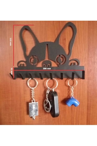 Lazer Anahtar Askısı Köpekcik Mat Siyah Mat Siyah