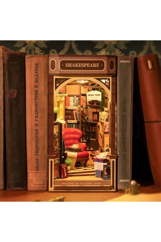 Rolife Tgb07 Kitapçı Bookstore Kitap Köşesi Book Nook Dıy Minyatür Maket Model Seti Mini Dollhouse 3d Model Kit Detaylı Dekoratif Hobi Seti 3d Puzzle Tiny House