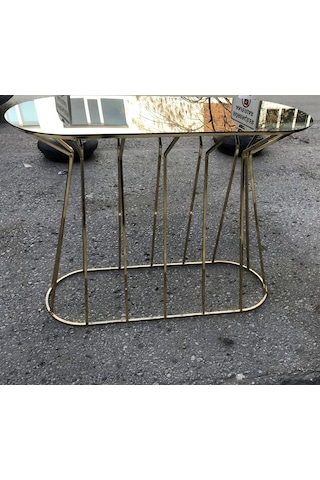 Dresuar CADDE Metal transmisyon GOLD renk kaplama İskelet TEMPER  Cam Ayna El Yapım Gold