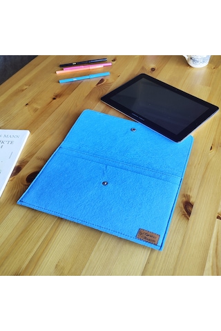 Ju Yaratıcı Tasarım Keçe Tablet Kılıfı Antrasit Samsung Uyumlu A