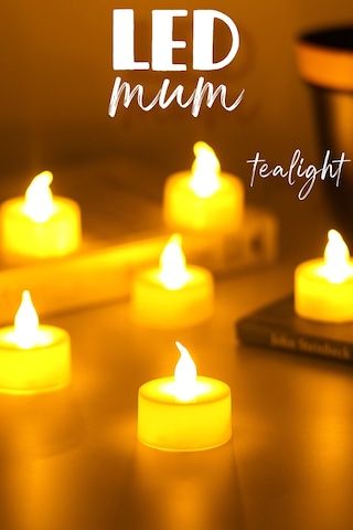6 Adet Led Mum Tealight Mini Dumansız Pilli Alevli Dekoratif Yapay Mum Işıldak Beyaz 1036-2 Beyaz