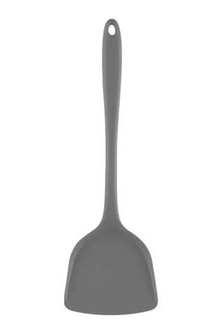 1 Adet Sert Silikon Isıya Dayanıklı Yanmaz Yapışmaz Spatula Gri