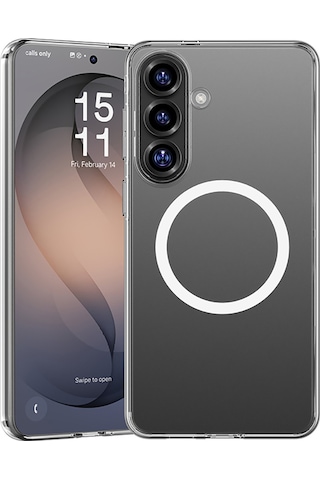 Galaxy Uyumlu S26 Plus Uyumlu Kılıf M-safe Şarj Özellikli Benks Magnetik Crystal Serisi Şeffaf Kapak Şeffaf Şeffaf