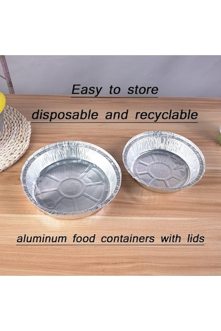 Reedark 50'li Paket Yüksek Kaliteli Alüminyum Fırın Tepsisi - Pişirme, Saklama Ve Servis İçin Gümüş