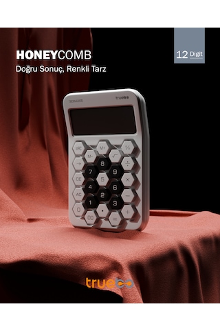 Truebo HoneyComb Beyaz Renkli Hesap Makinesi