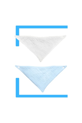 Bebek Ağız Bezi Salya Önlüğü Fular Çok Amaç 2'li M-byz Beyaz - Mavi