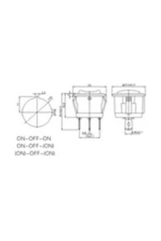 Buharaelk Ic-134-2 Yaylı Yuvarlak Işıksız Anahtar On -off- On 3p