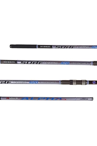 Ryuji Alpha 420 Cm 100-250g Atarlı Karbon 3 Parça Surf Kamış Fuji Halka Hybrid Uç