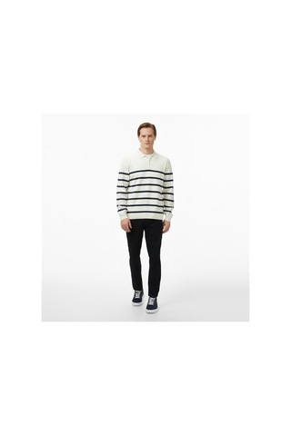 Nautica Erkek Krem Regular Fit Kazak Çizgili S57231t Krem