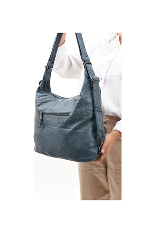 Suni Deri Yumuşak Dokumalı Sırt Omuz Çantası Mavi Model: 571-11-13b - Mavi