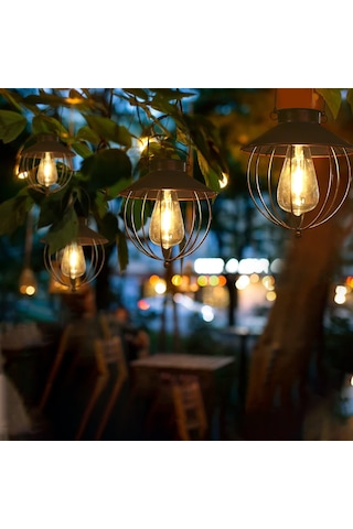 Yaozixa Güneş Enerjili Duvar Takımı Avize, Otomatik Işık Kontrolü, Ip65 Su Geçirmez, 600mah Şarj Edilebilir Pil, Örgü İle Teslim Siyah