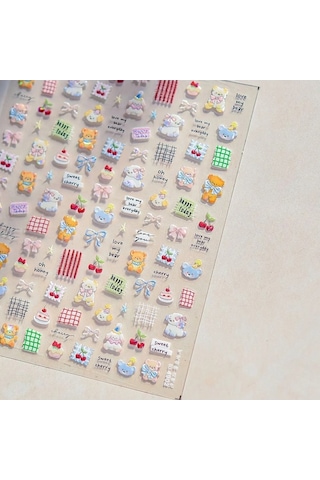 Flybuy : Tatlı Aşk Buketi & Kek - 5d Nail Art - Kiraz, Limon, Dantel To4399