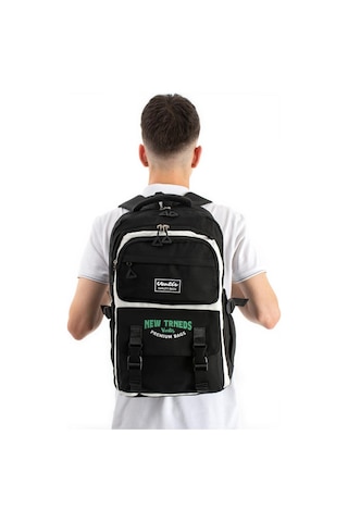 Ventis Unisex Kalemlikli Okul Çantası Lise Ortaokul 2'li Set Sırt Çantası 43 30 Cm Çok Cepli Vnt7-a Siyah