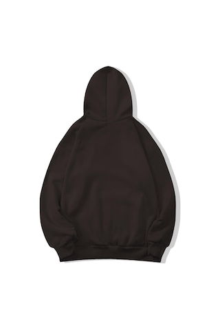 Brz Collection Oversize Unisex Basic Hoodie Kahverengi Kahverengi